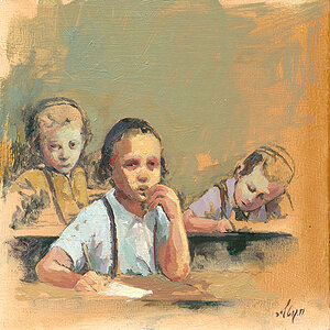 Children Taking An Exam.